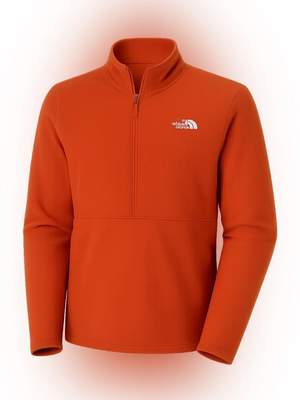 The North Face Men's Medium Orange Quarter Zip Fleece Pullover Outdoor Hiking